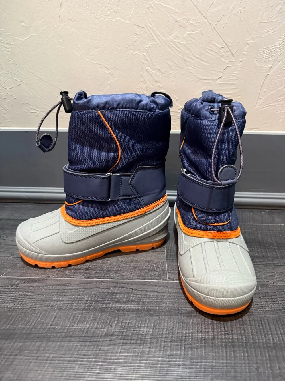 Cat & Jack Navy and Orange Kids Snow Boots